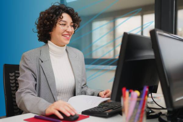 Person using a laptop